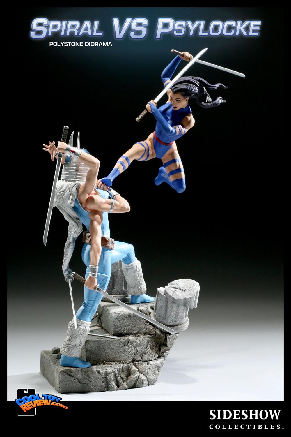 Spiral Vs Psylocke Polystone Diorama fromthe Marvel Comics line by Sideshow Collectibles
