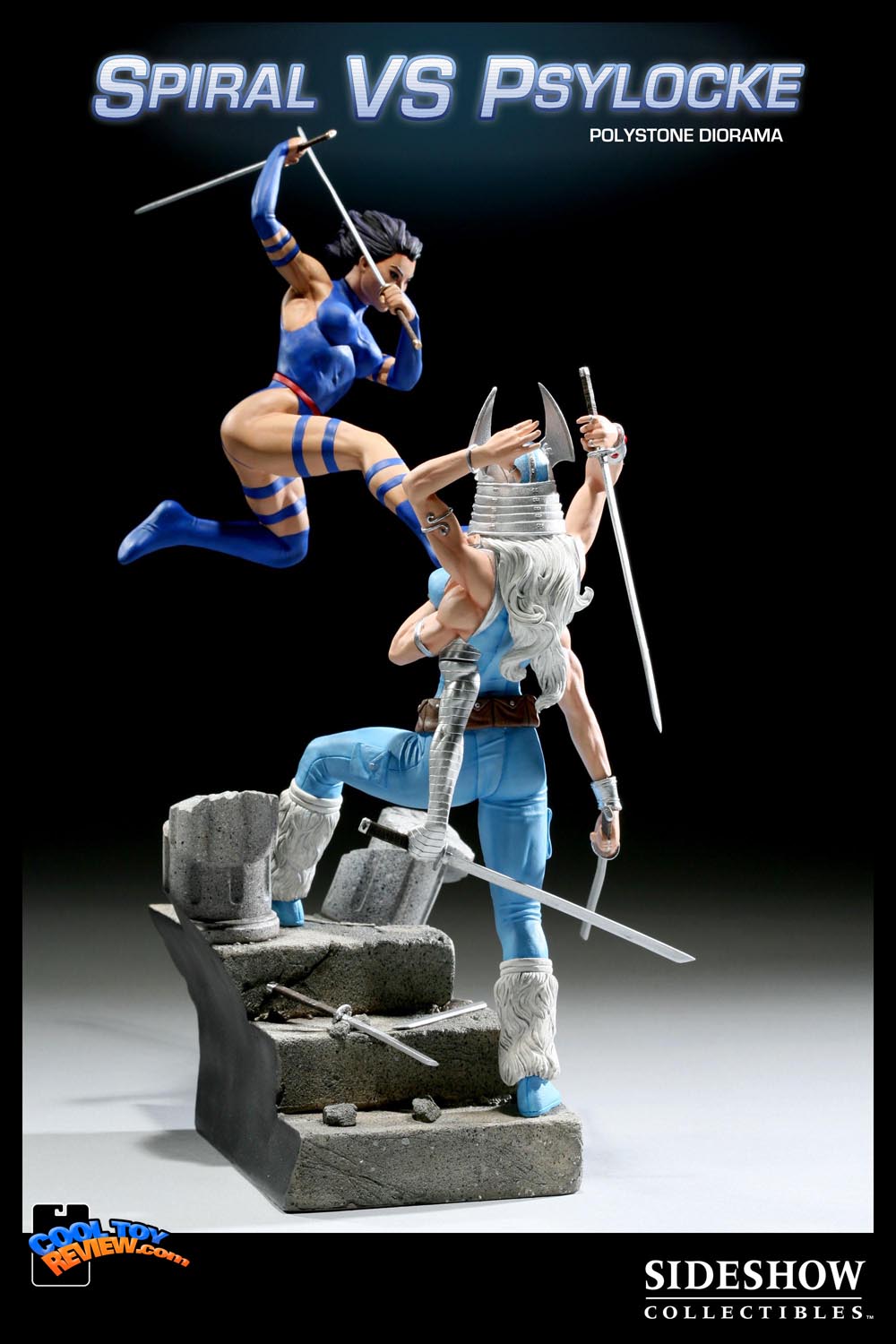 Spiral Vs Psylocke Polystone Diorama fromthe Marvel Comics line by Sideshow Collectibles