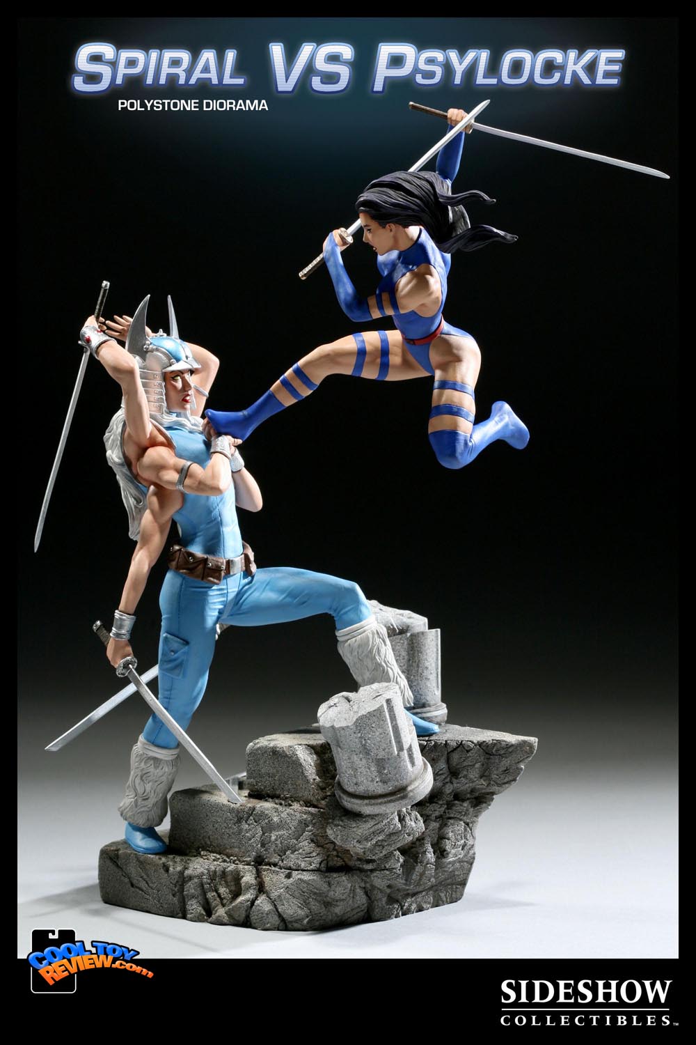 Spiral Vs Psylocke Polystone Diorama fromthe Marvel Comics line by Sideshow Collectibles