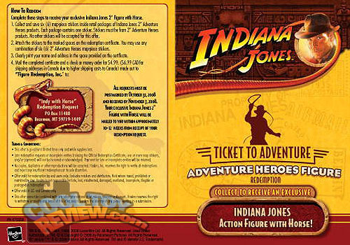 Indiana Jones Redemption Card: Adventure Heroes Indiana Jones and Horse