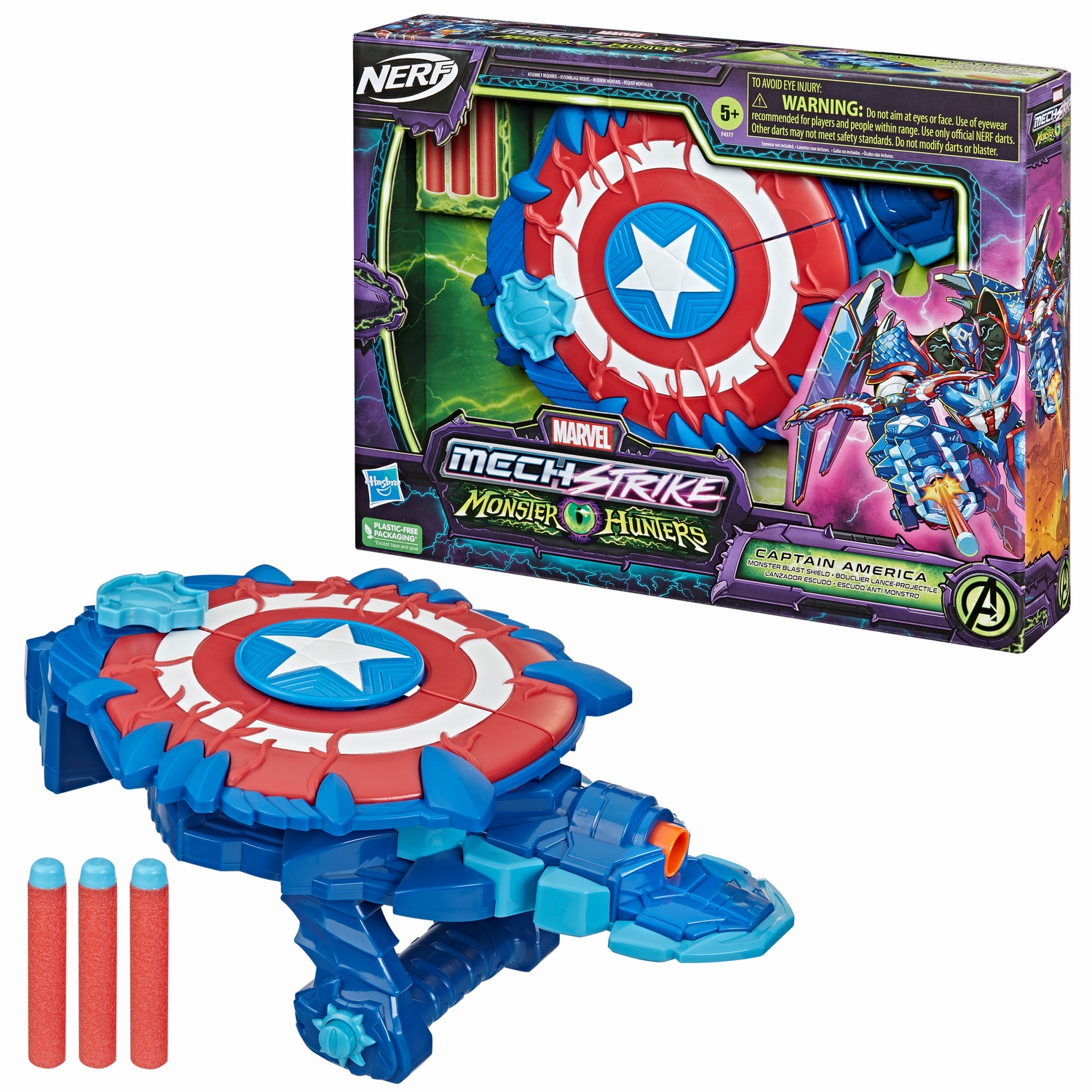 Mech Strike Monster Hunters Captain America Monster Blast Shield (OOP and In-Pack) 1 .jpg