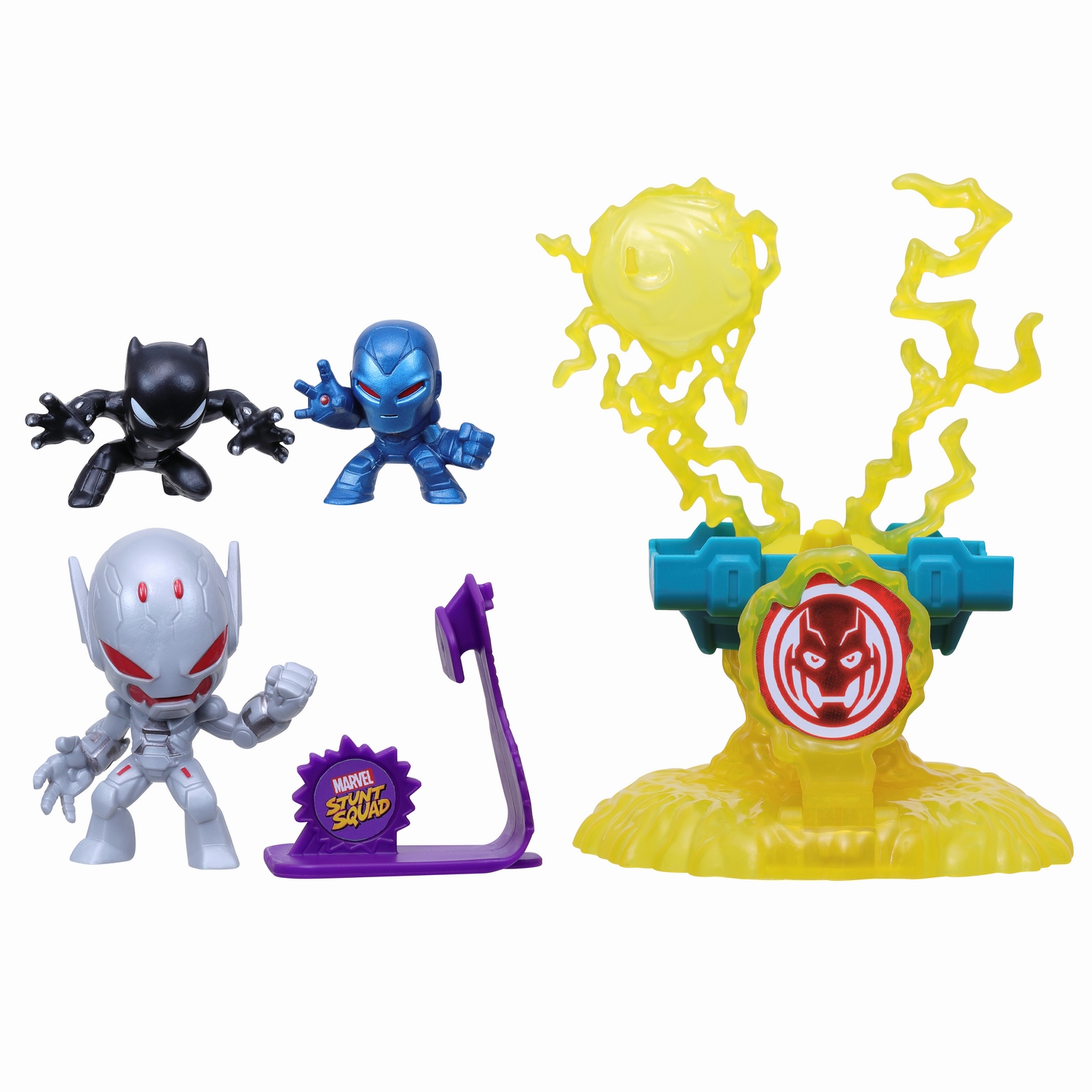 MARVEL STUNT SQUAD VILLAIN KNOCKDOWN BLACK PANTHER AND IRON MAN VS. ULTRON PLAYSET  2.jpg
