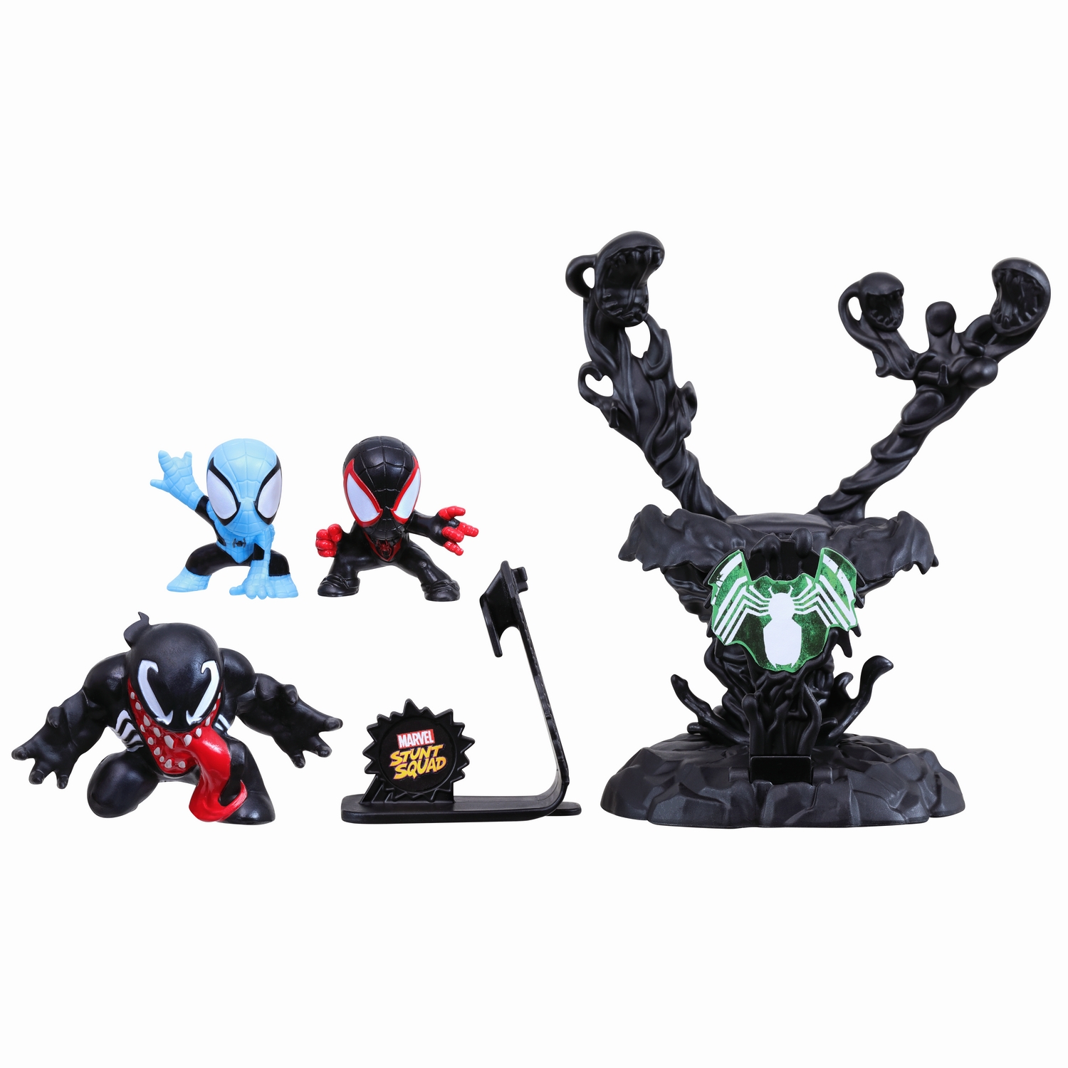MARVEL STUNT SQUAD VILLAIN KNOCKDOWN SPIDER-MAN AND MILES MORALES VS. VENOM PLAYSET  2.jpg