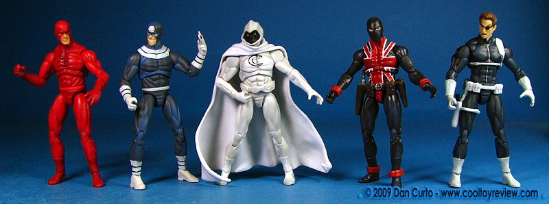 All figures share the same arms and legs. Nick Fury has unique torso, waist, and head.