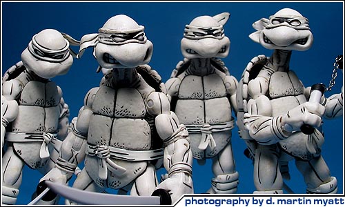 neca tmnt black and white